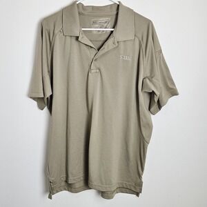 5.11 Tactical Shirt Men's Sz‎ L Performance Short Sleeve Polo Tan